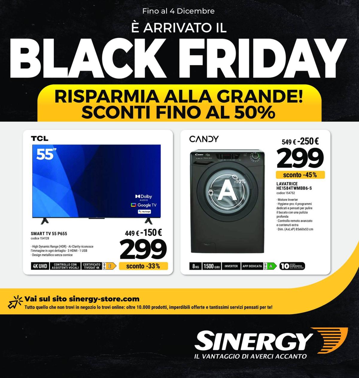 Volantino Sinergy - Black Friday valido dal 25/11 al 04/12