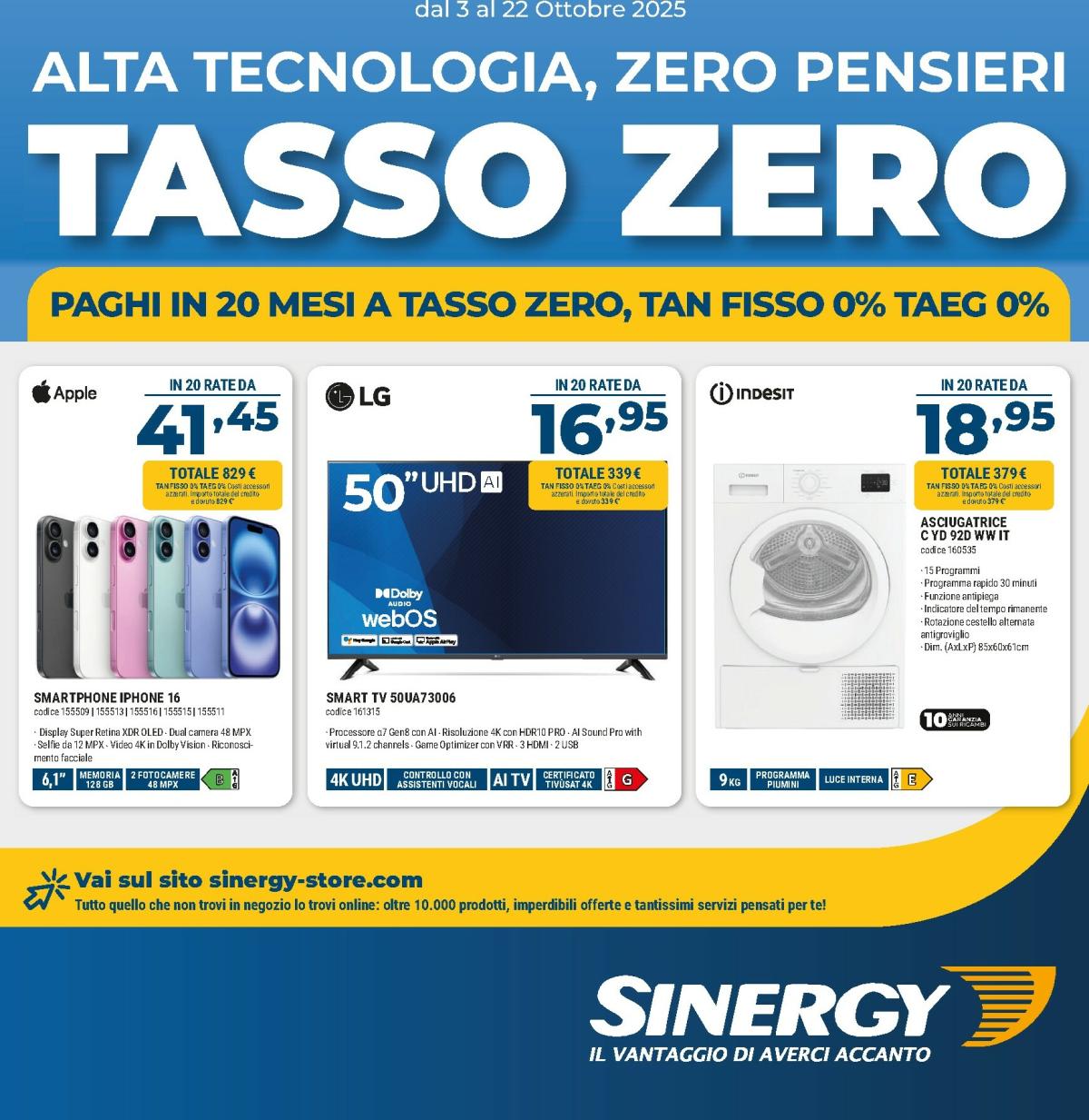 Volantino Sinergy valido dal 03/10 al 22/10