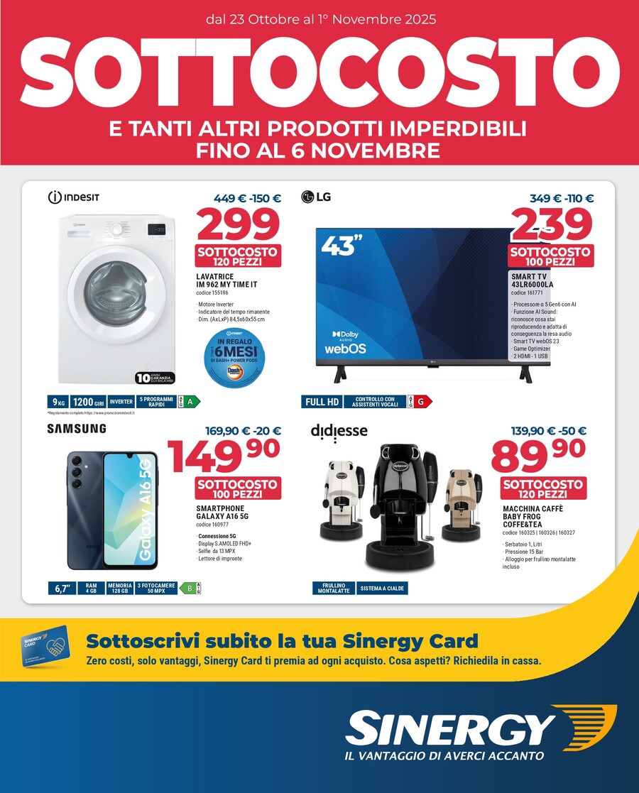 Volantino Sinergy valido dal 23/10 al 01/11