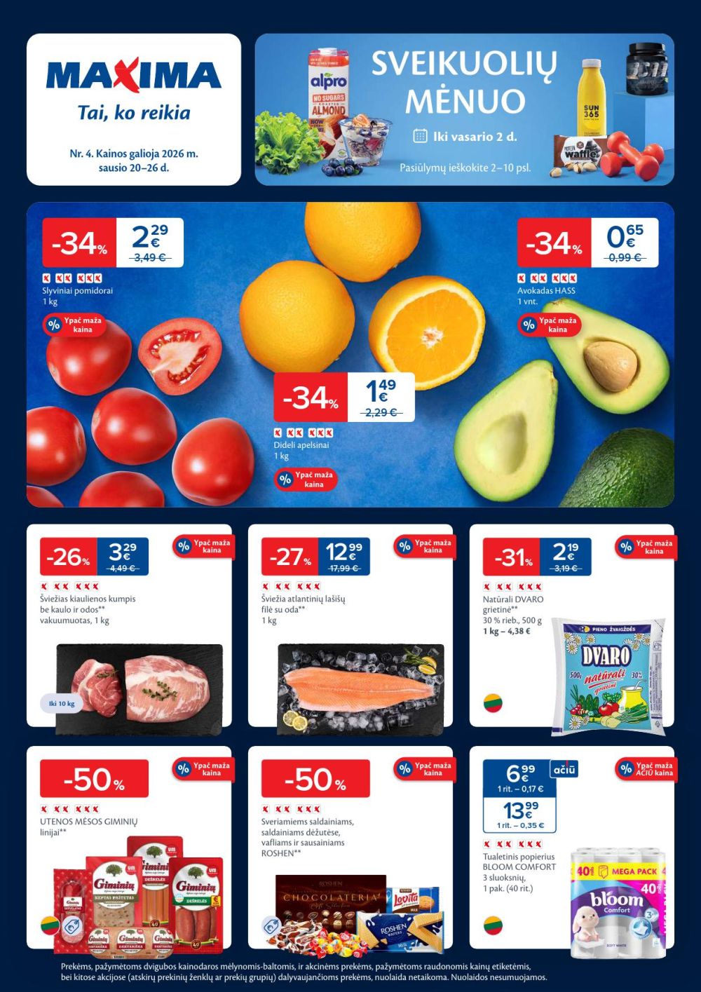 MAXIMA - Kaininis leidinys Nr.4 (2026 01 20 - 2026 01 26)