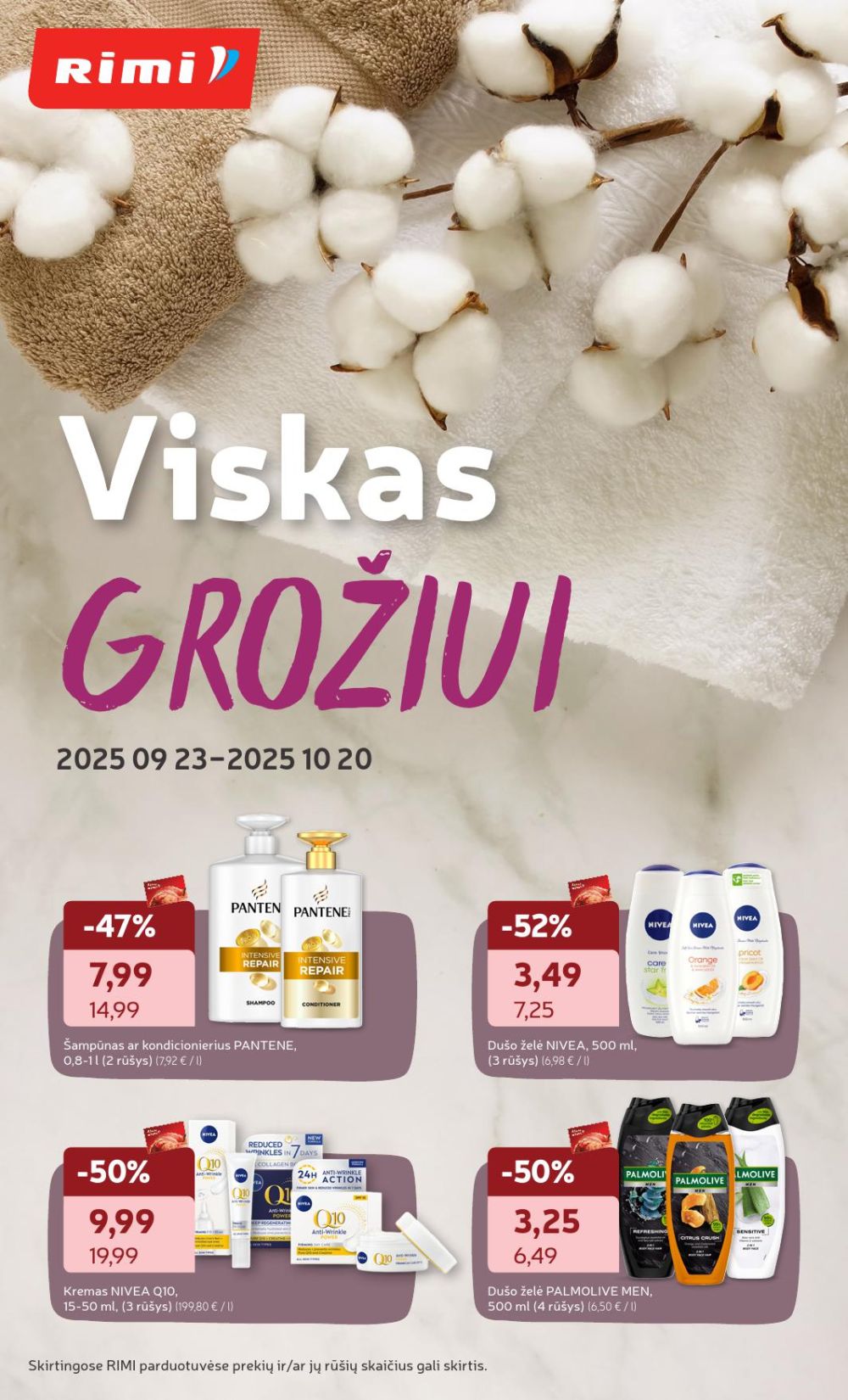 RIMI - Grožio prekių katalogas (2025 09 23 - 2025 10 20)