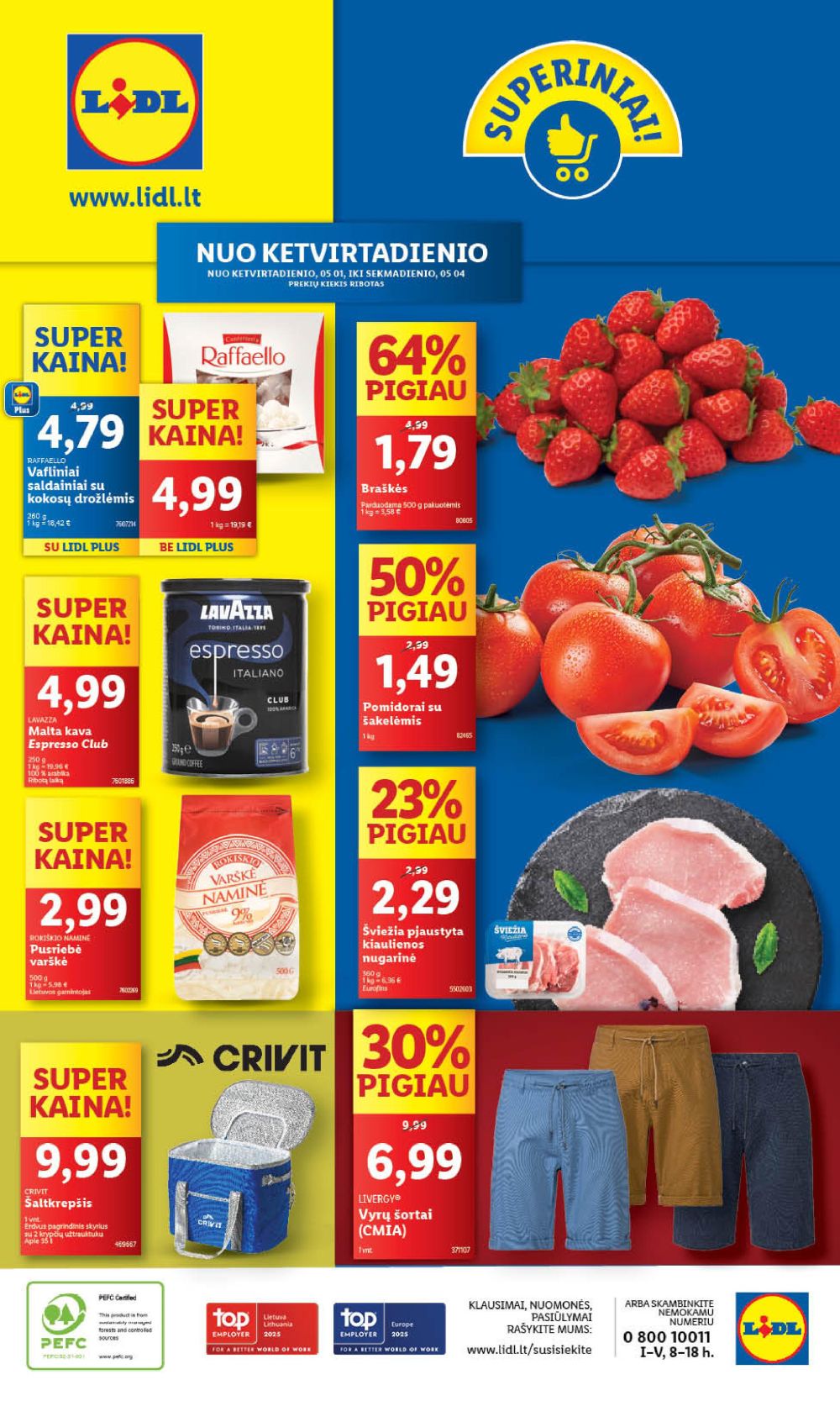 LIDL - Maisto prekių pasiūlymai (2025 05 01 - 2025 05 04)