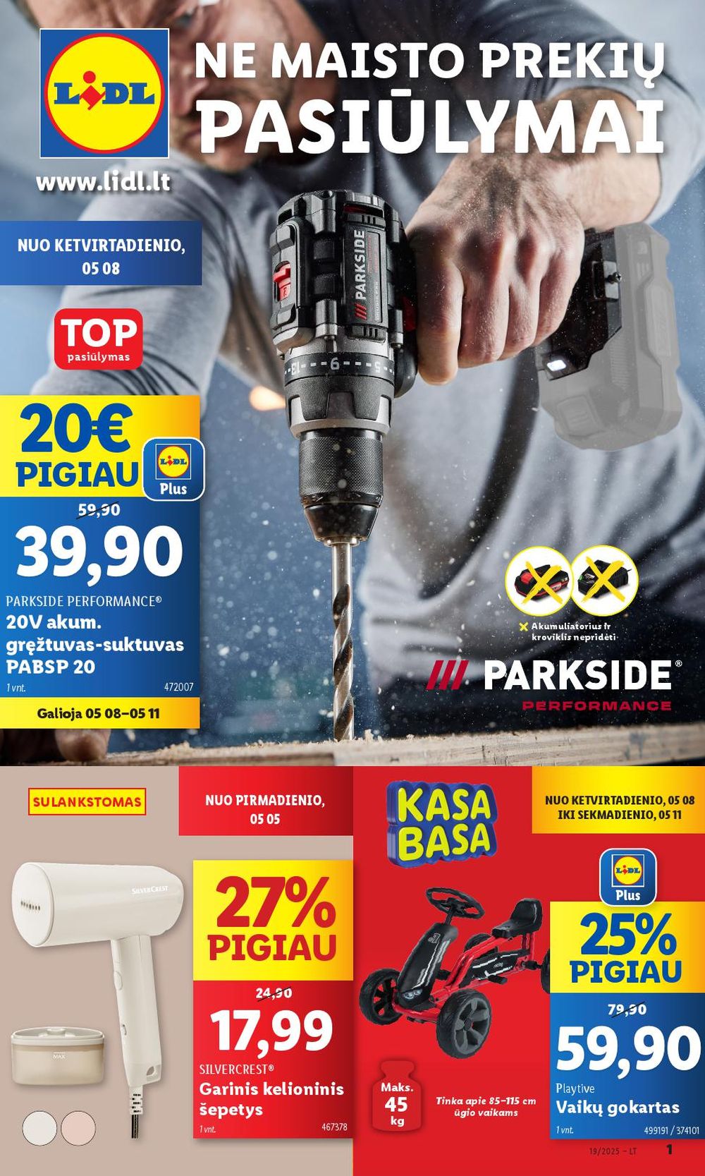 LIDL - Ne maisto prekių pasiūlymai (2025 05 05 - 2025 05 11)