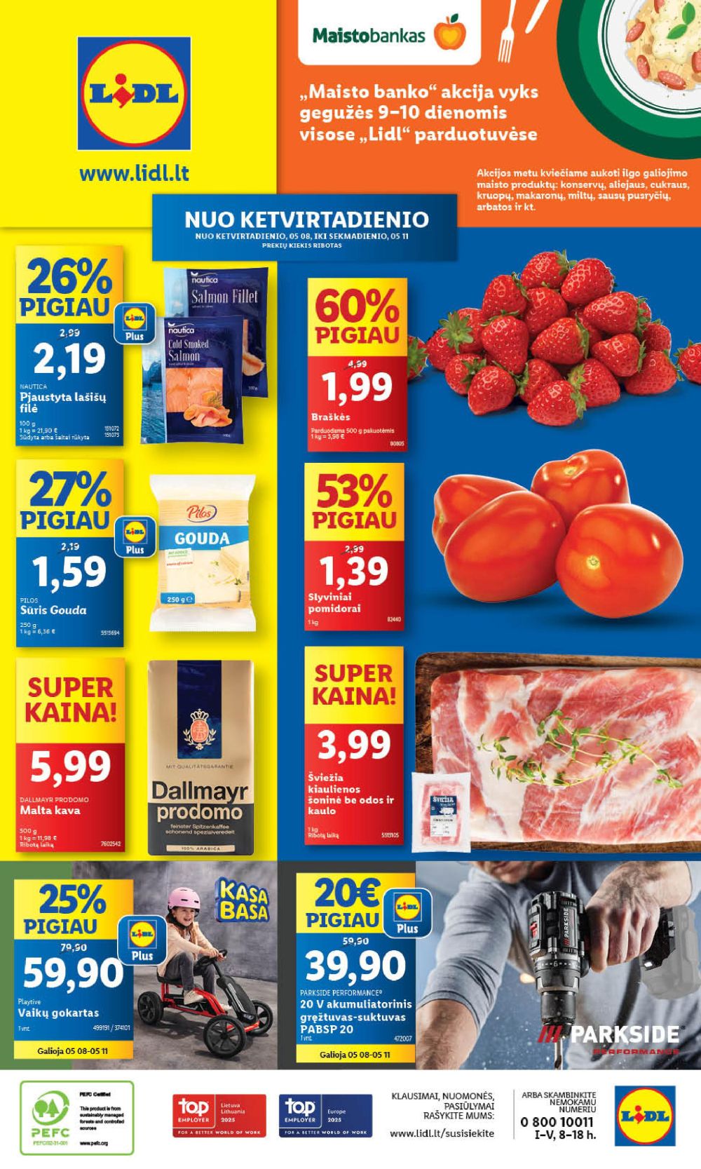 LIDL - Maisto prekių pasiūlymai (2025 05 08 - 2025 05 11)