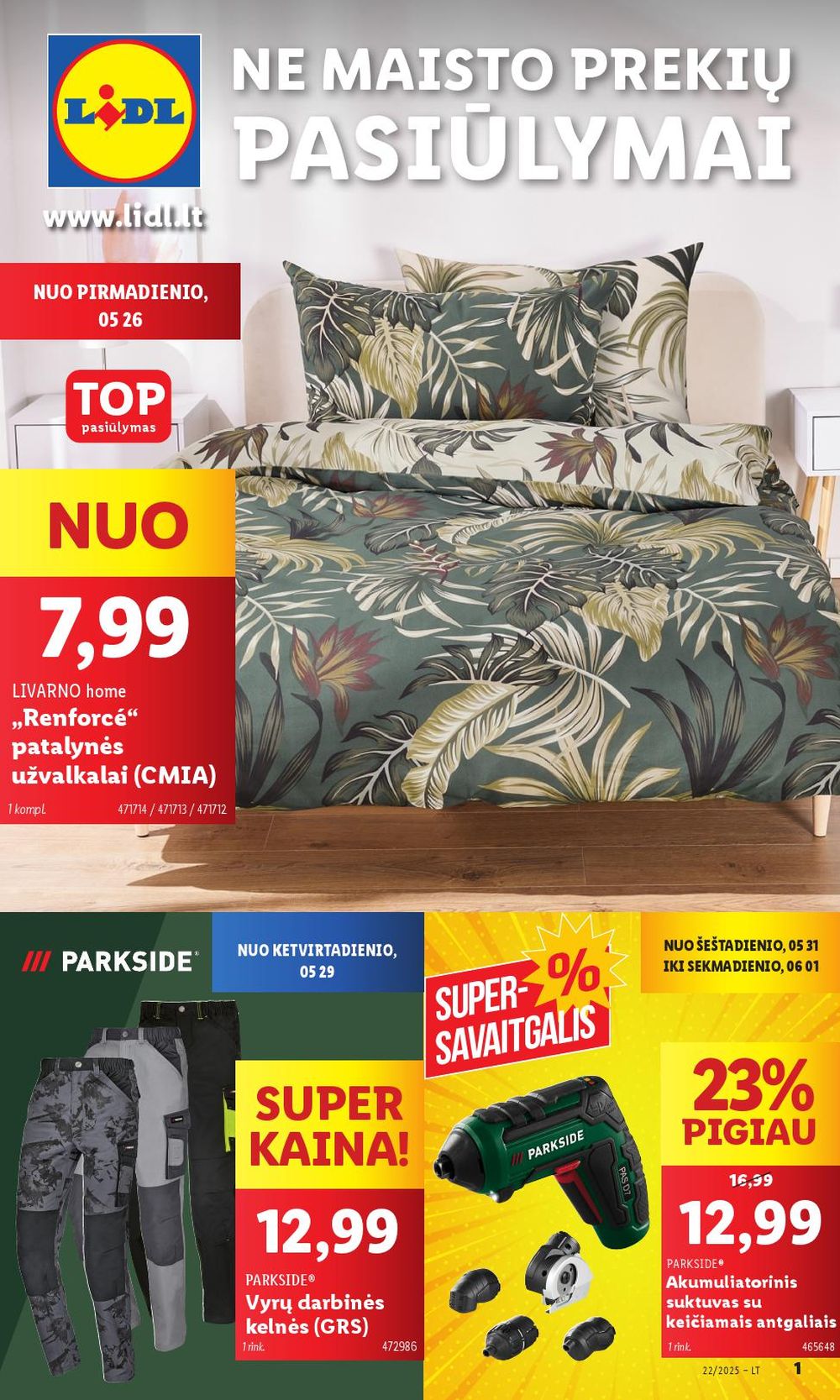 LIDL - Ne maisto prekių pasiūlymai (2025 05 26 - 2025 06 01)
