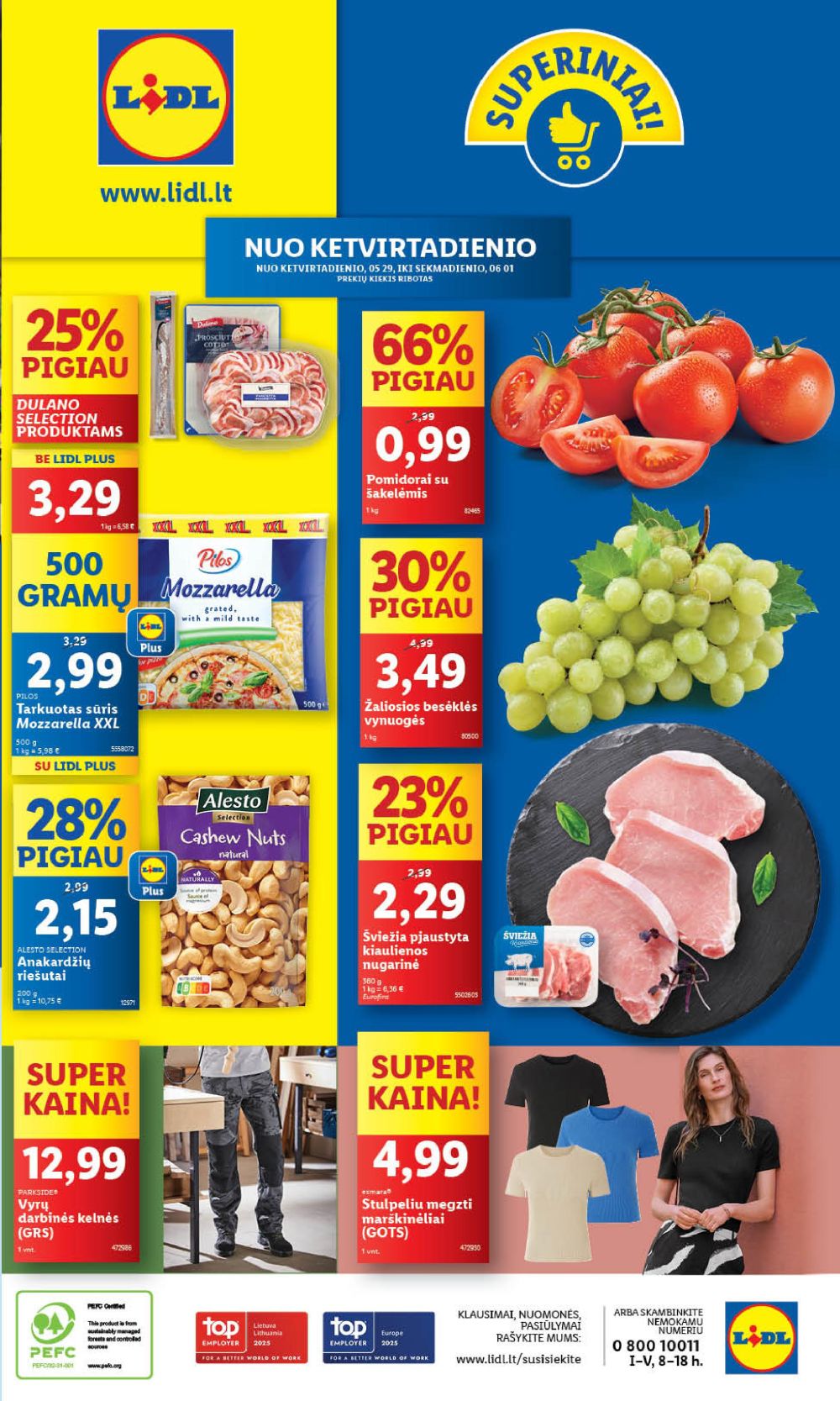 LIDL - Maisto prekių pasiūlymai (2025 05 29 - 2025 06 01)