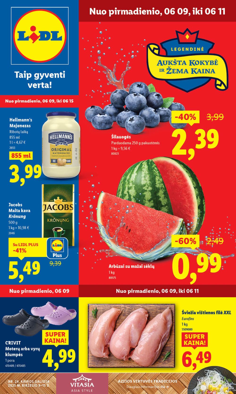 LIDL - Maisto prekių pasiūlymai (2025 06 09 - 2025 06 15)