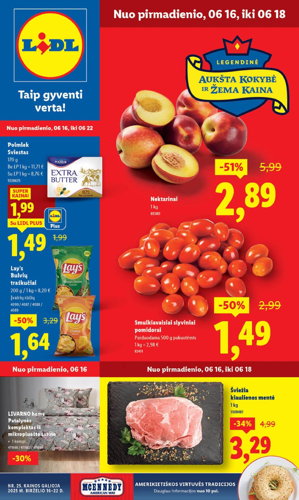 LIDL - Maisto prekių pasiūlymai (2025 06 16 - 2025 06 22)