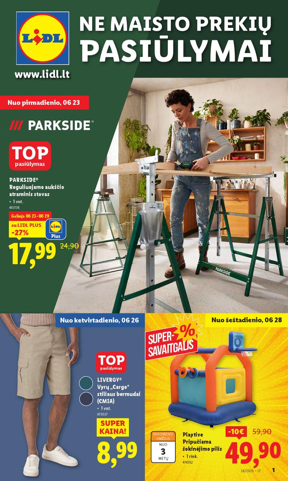 LIDL - Ne maisto prekių pasiūlymai (2025 06 23 - 2025 06 29)