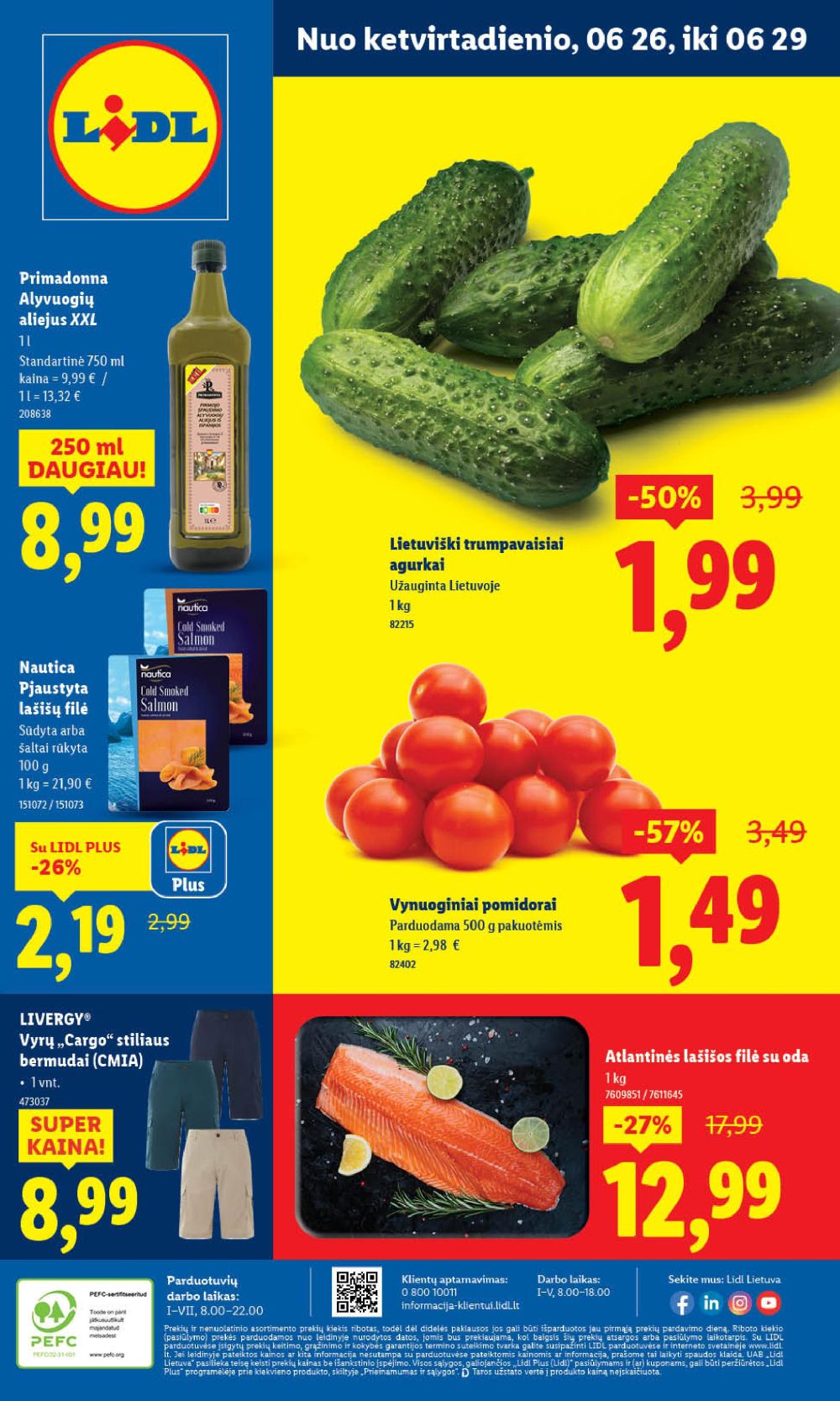 LIDL - Maisto prekių pasiūlymai (2025 06 26 - 2025 06 29)