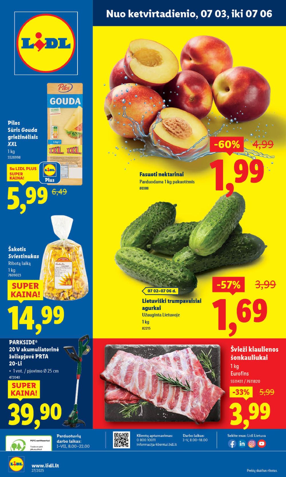 LIDL - Maisto prekių pasiūlymai (2025 07 03 - 2025 07 06)
