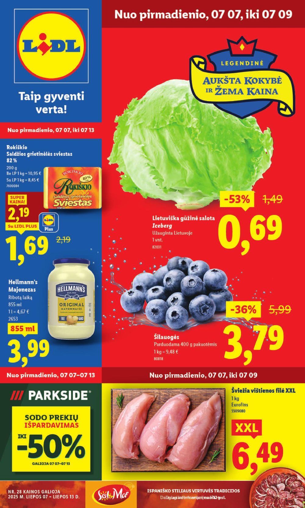 LIDL - Maisto prekių pasiūlymai (2025 07 07 - 2025 07 13)