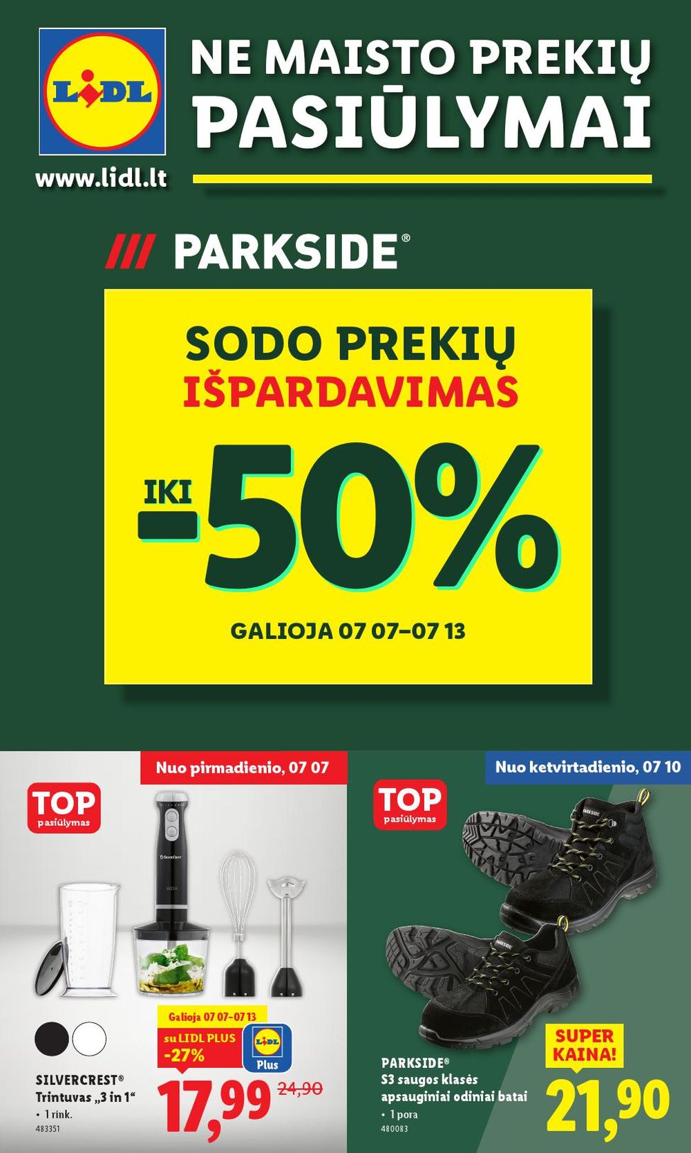 LIDL - Ne maisto prekių pasiūlymai (2025 07 07 - 2025 07 13)