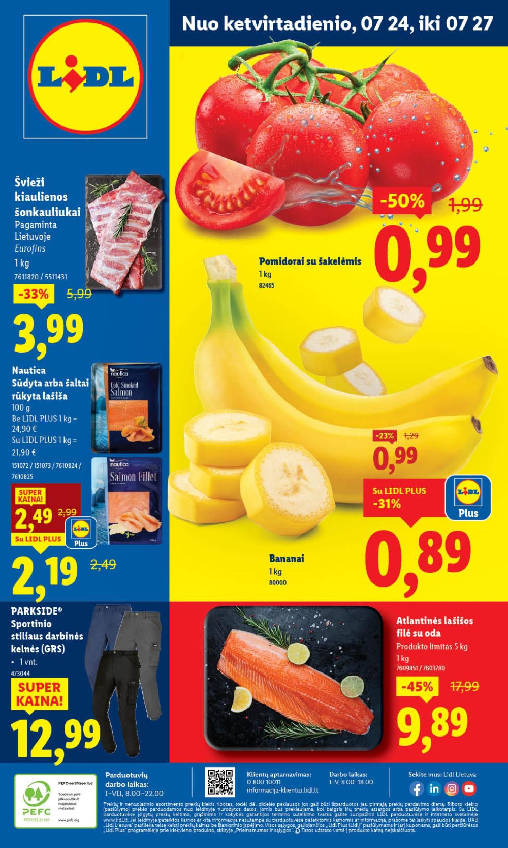 LIDL - Maisto prekių pasiūlymai (2025 07 24 - 2025 07 27)