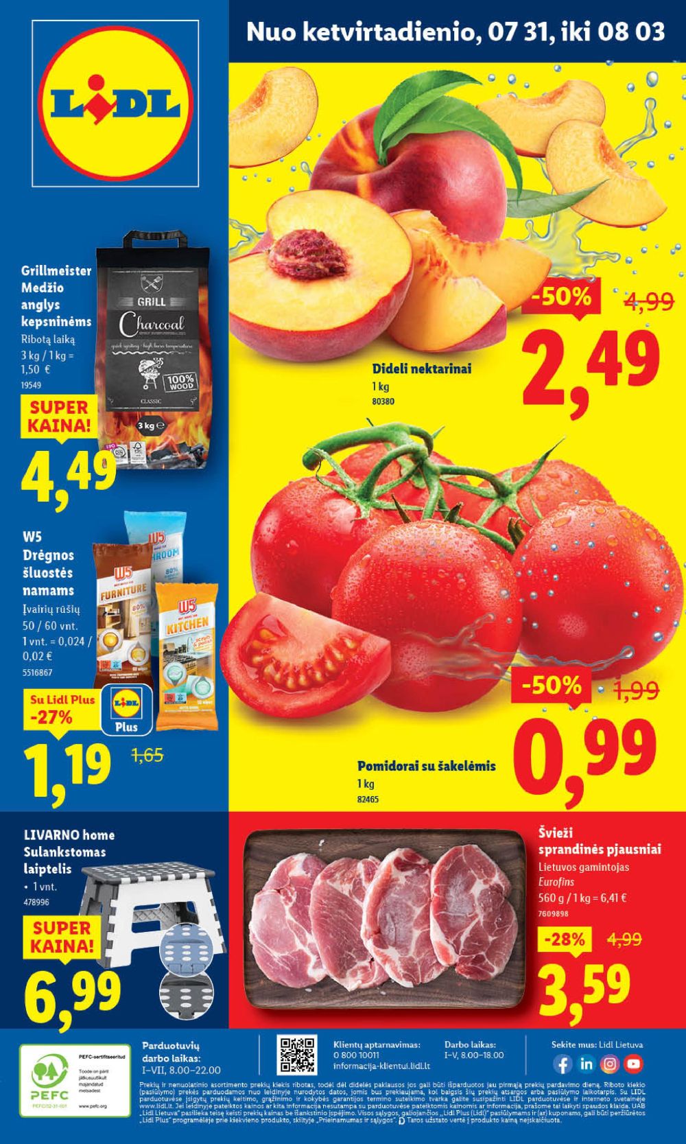 LIDL - Maisto prekių pasiūlymai (2025 07 31 - 2025 08 03)