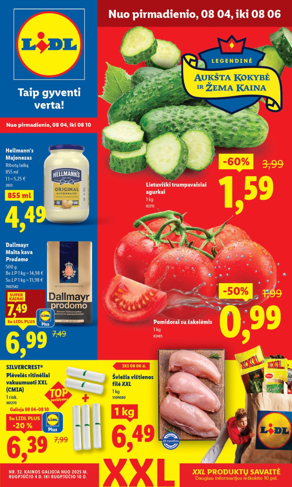 LIDL - Maisto prekių pasiūlymai (2025 08 04 - 2025 08 10)
