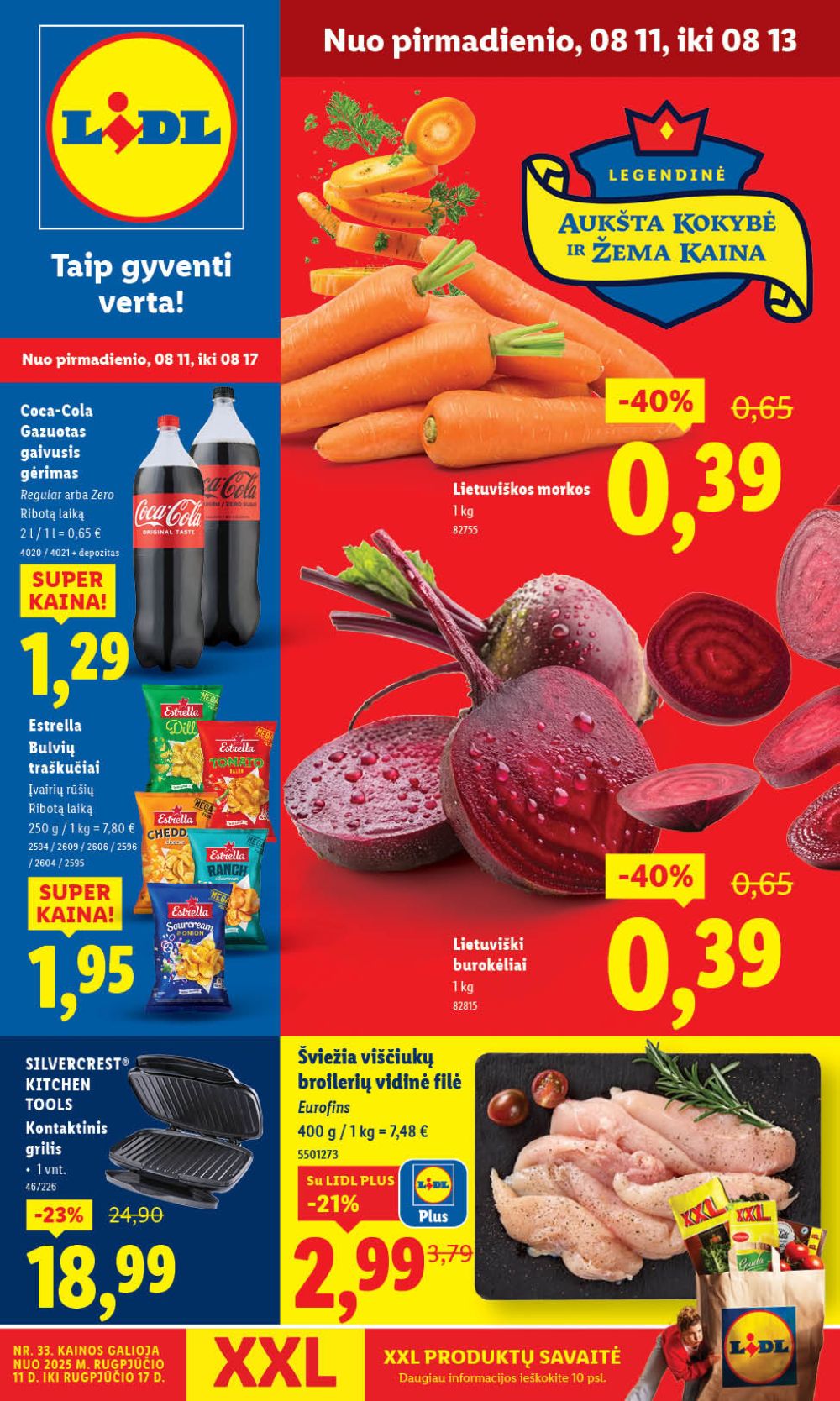 LIDL - Maisto prekių pasiūlymai (2025 08 11 - 2025 08 17)