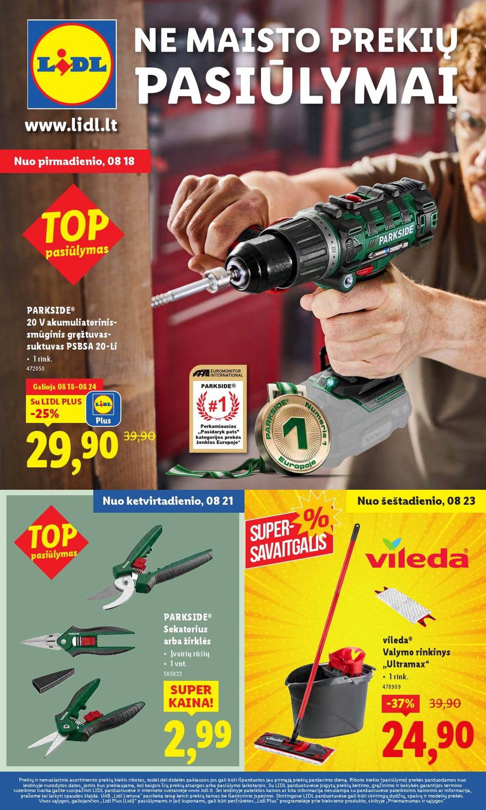 LIDL - Ne maisto prekių pasiūlymai (2025 08 18 - 2025 08 24)