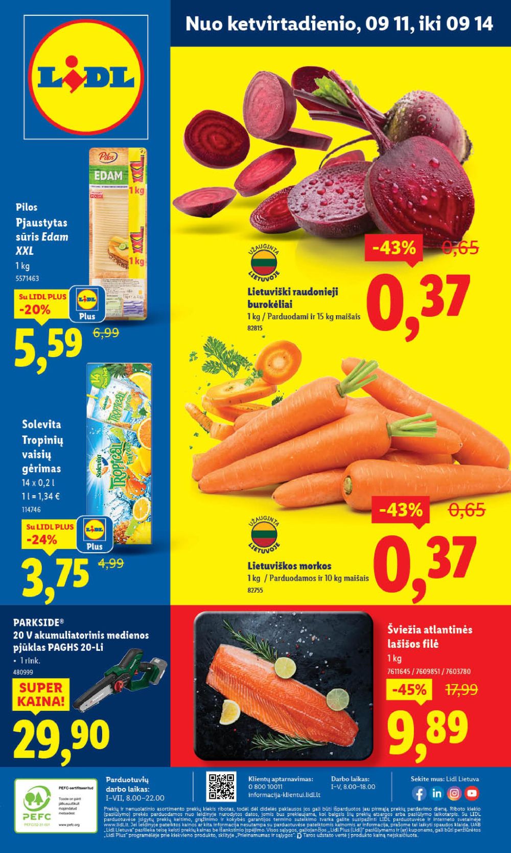 LIDL - Maisto prekių pasiūlymai (2025 09 11 - 2025 09 14)