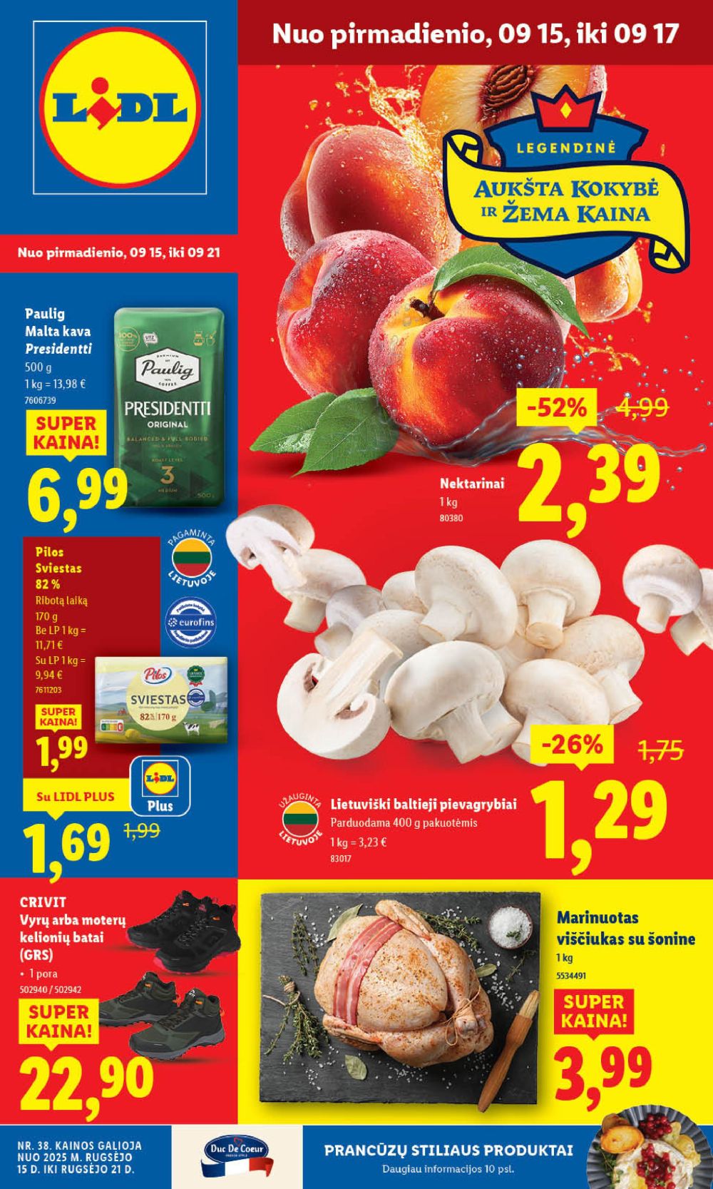LIDL - Maisto prekių pasiūlymai (2025 09 15 - 2025 09 21)