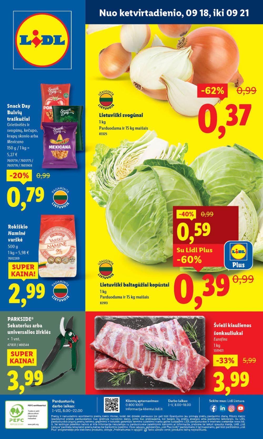 LIDL - Maisto prekių pasiūlymai (2025 09 18 - 2025 09 21)