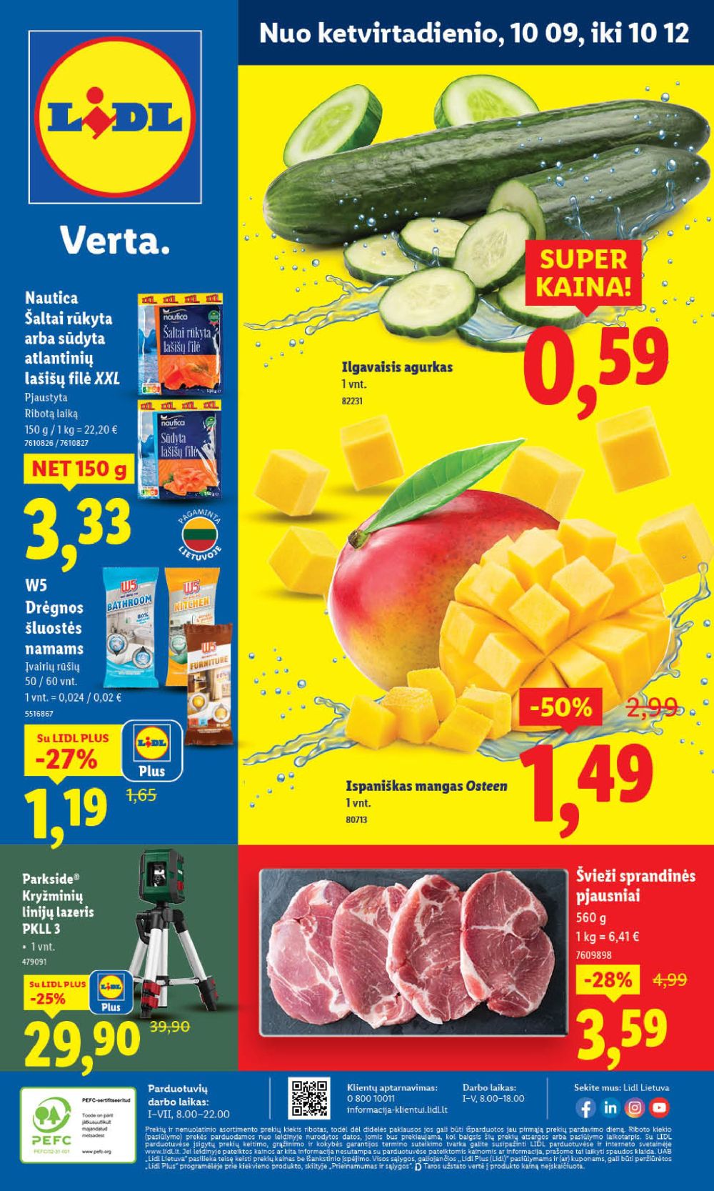 LIDL - Maisto prekių pasiūlymai (2025 10 09 - 2025 10 12)