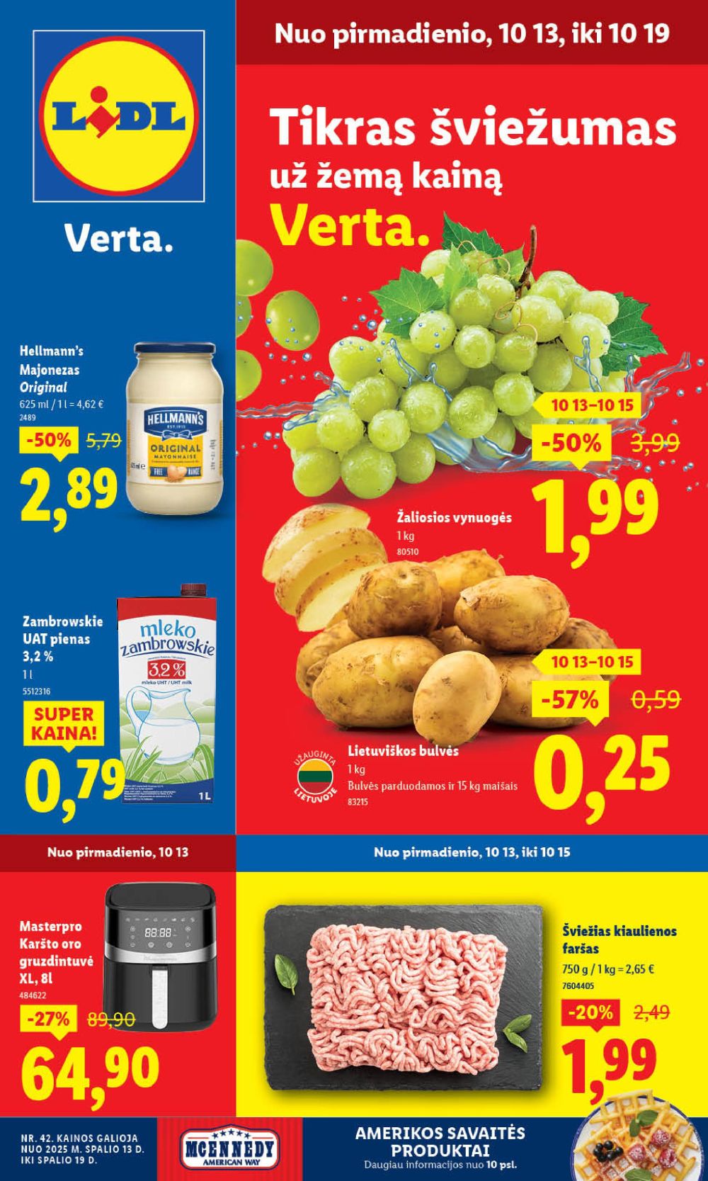 LIDL - Maisto prekių pasiūlymai (2025 10 13 - 2025 10 19)