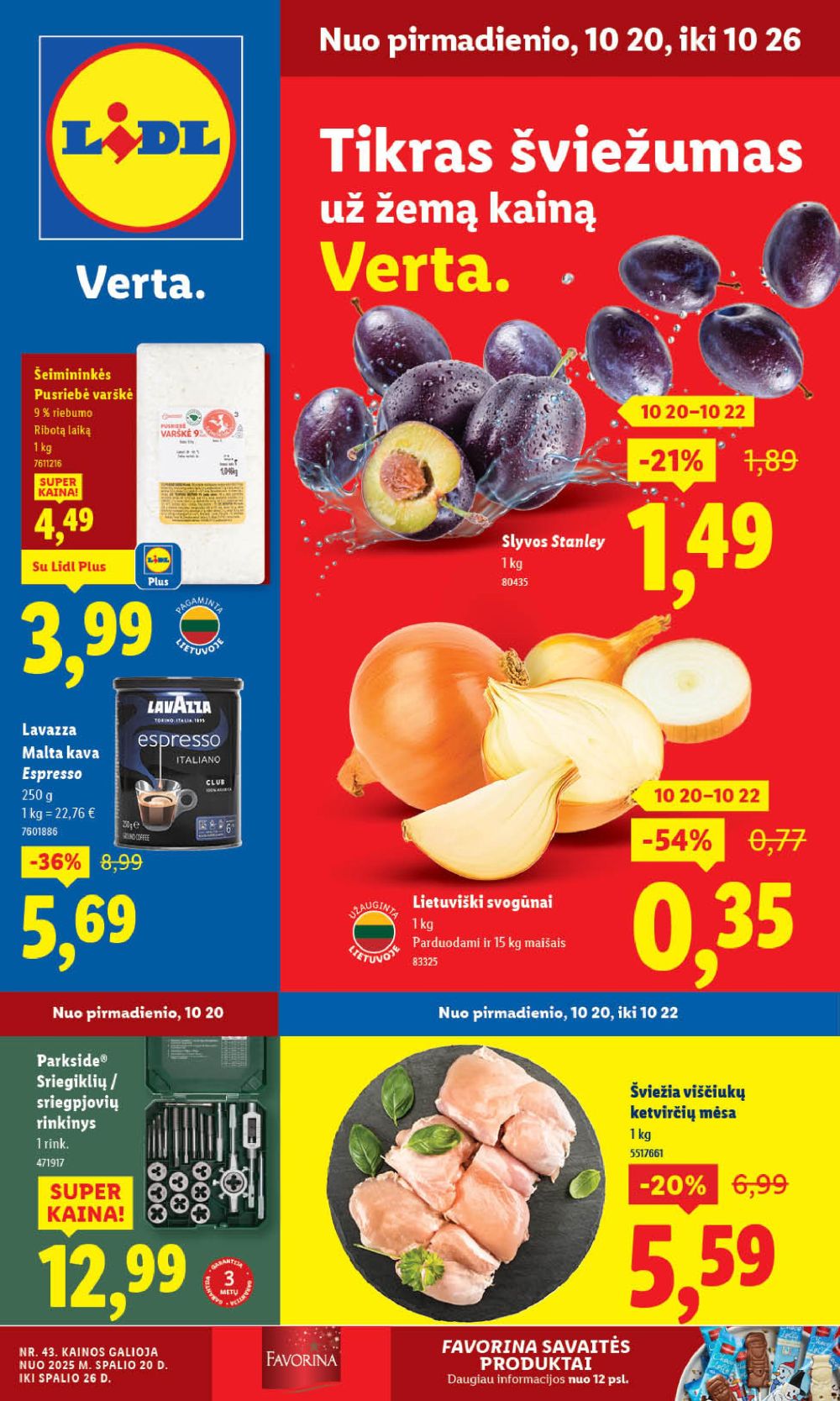 LIDL - Maisto prekių pasiūlymai (2025 10 20 - 2025 10 26)