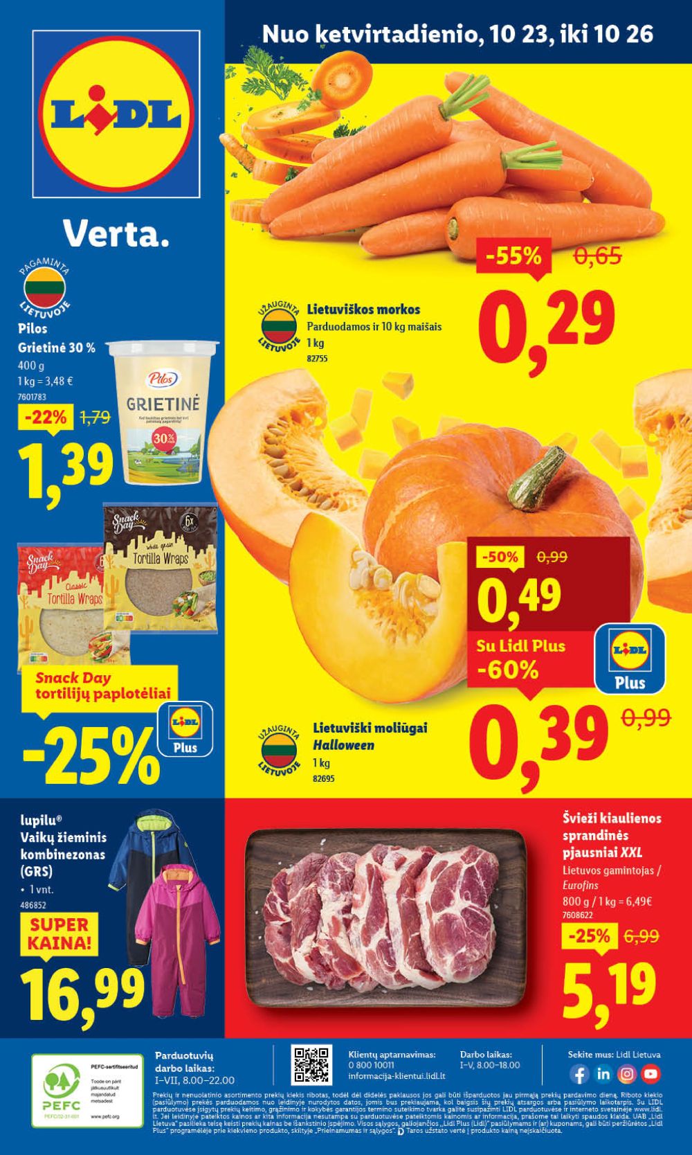 LIDL - Maisto prekių pasiūlymai (2025 10 23 - 2025 10 26)