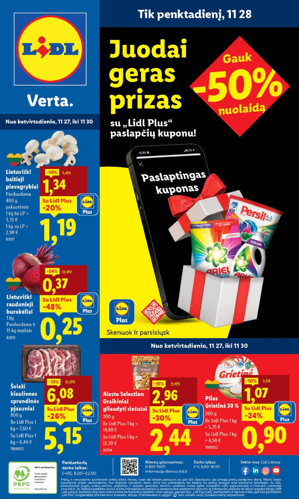 LIDL - Maisto prekių pasiūlymai (2025 11 27 - 2025 11 30)