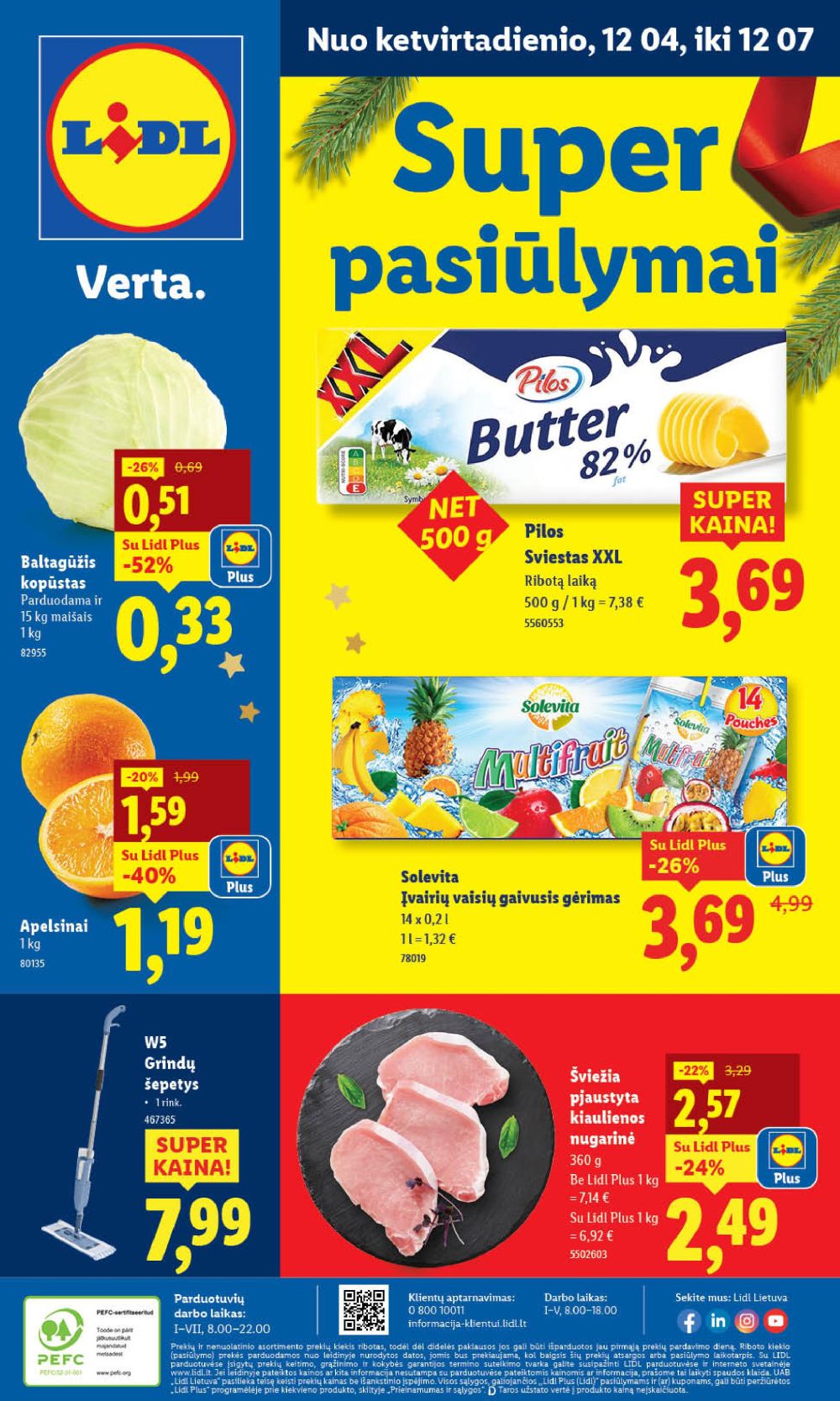 LIDL - Maisto prekių pasiūlymai (2025 12 04 - 2025 12 07)