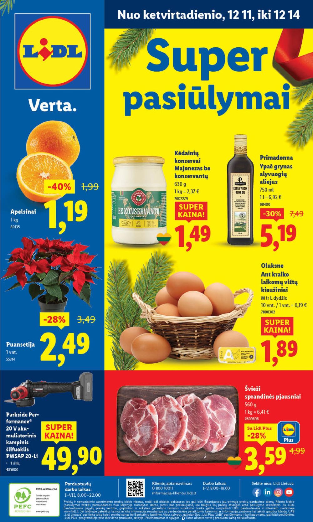 LIDL - Maisto prekių pasiūlymai (2025 12 11 - 2025 12 14)