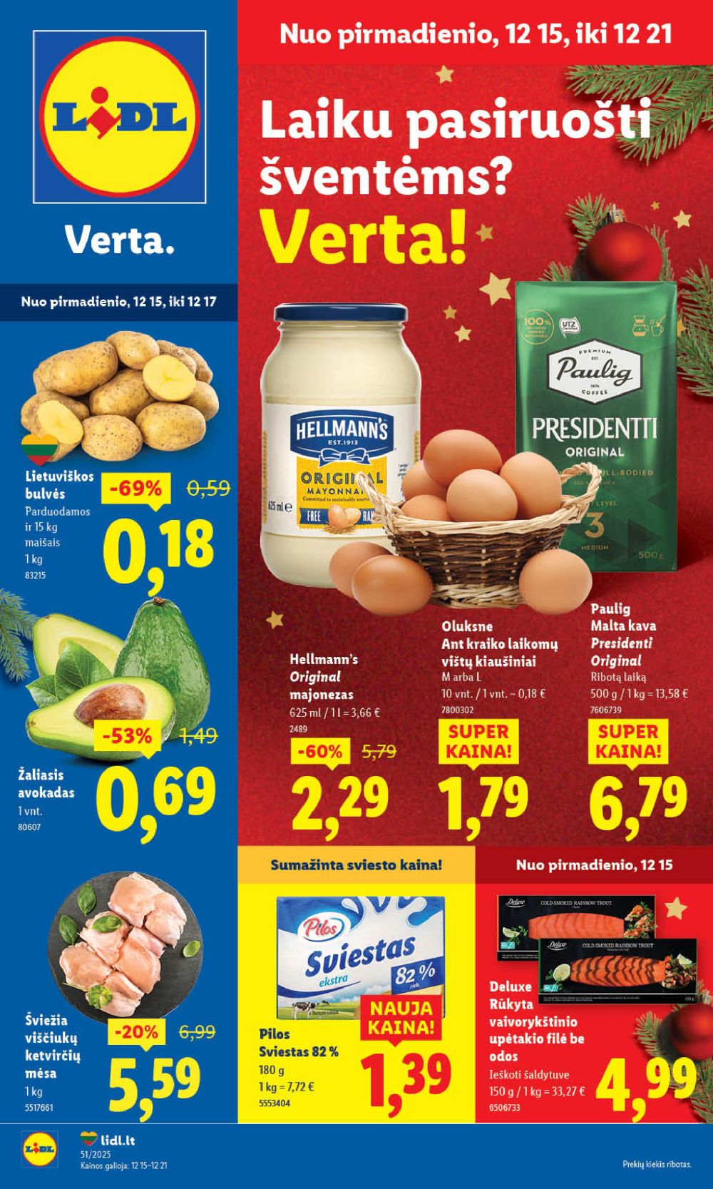 LIDL - Maisto prekių pasiūlymai (2025 12 15 - 2025 12 21)