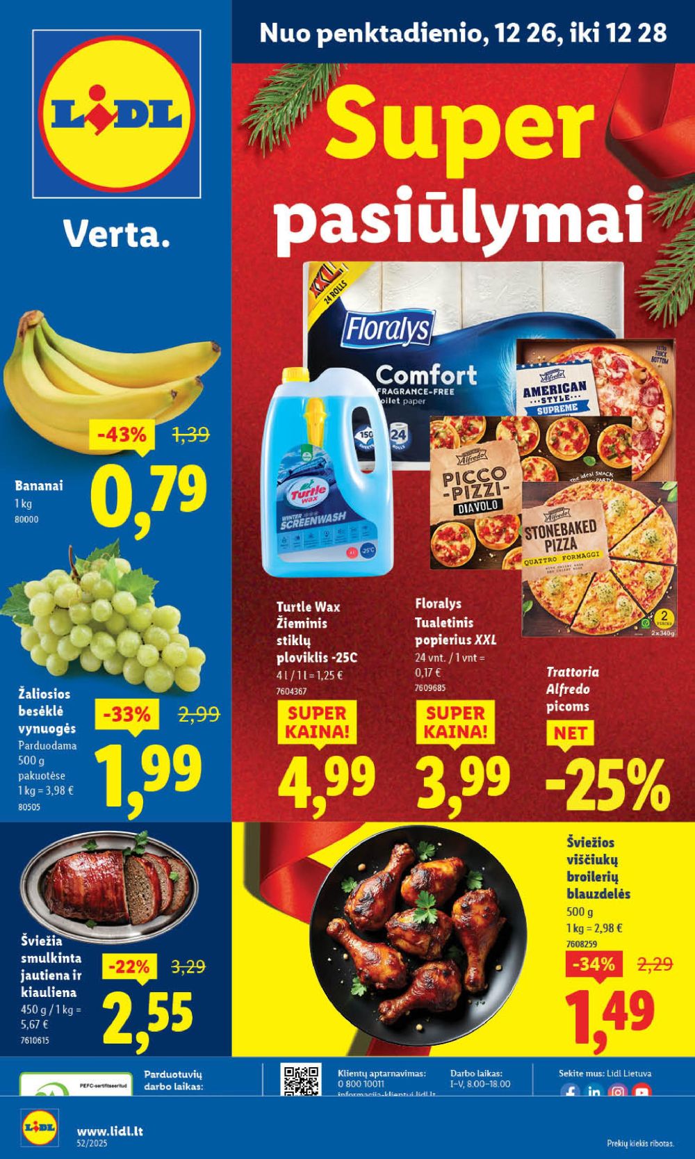 LIDL - Maisto prekių pasiūlymai (2025 12 26 - 2025 12 28)