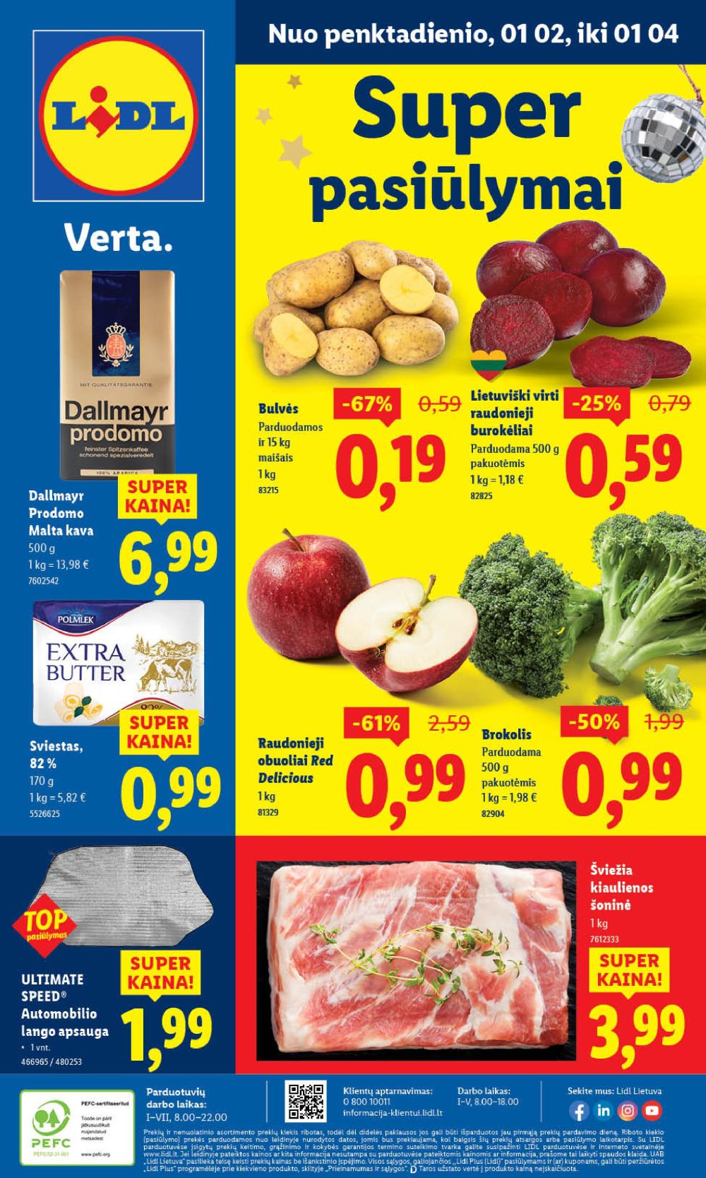 LIDL - Maisto prekių pasiūlymai (2026 01 02 - 2026 01 04)