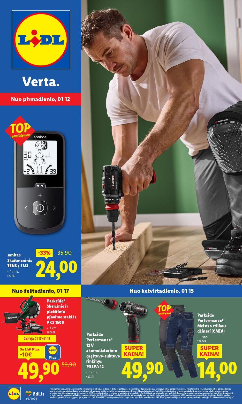 LIDL - Ne maisto prekių pasiūlymai (2026 01 12 - 2026 01 18)