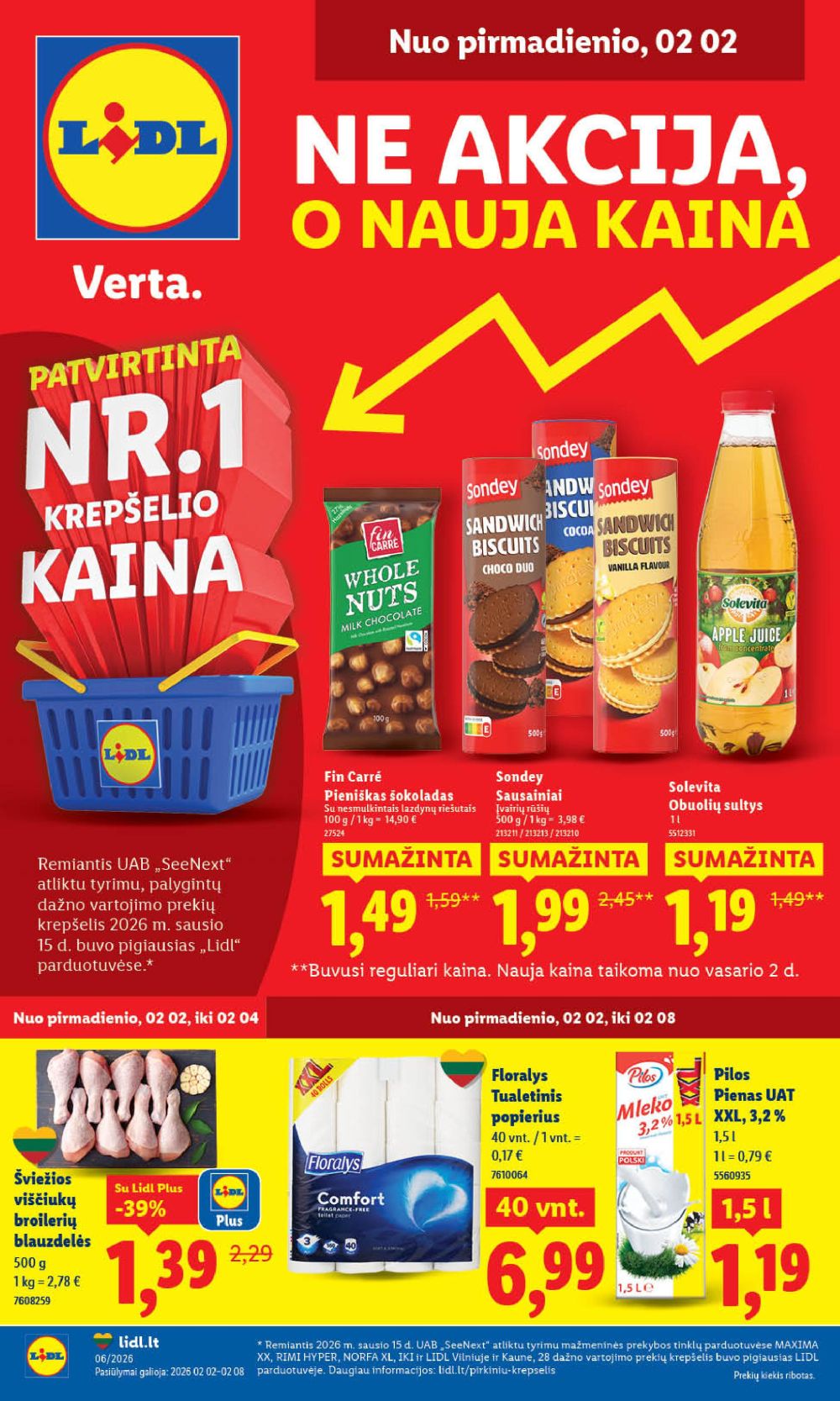 LIDL - Maisto prekių pasiūlymai (2026 02 02 - 2026 02 08)
