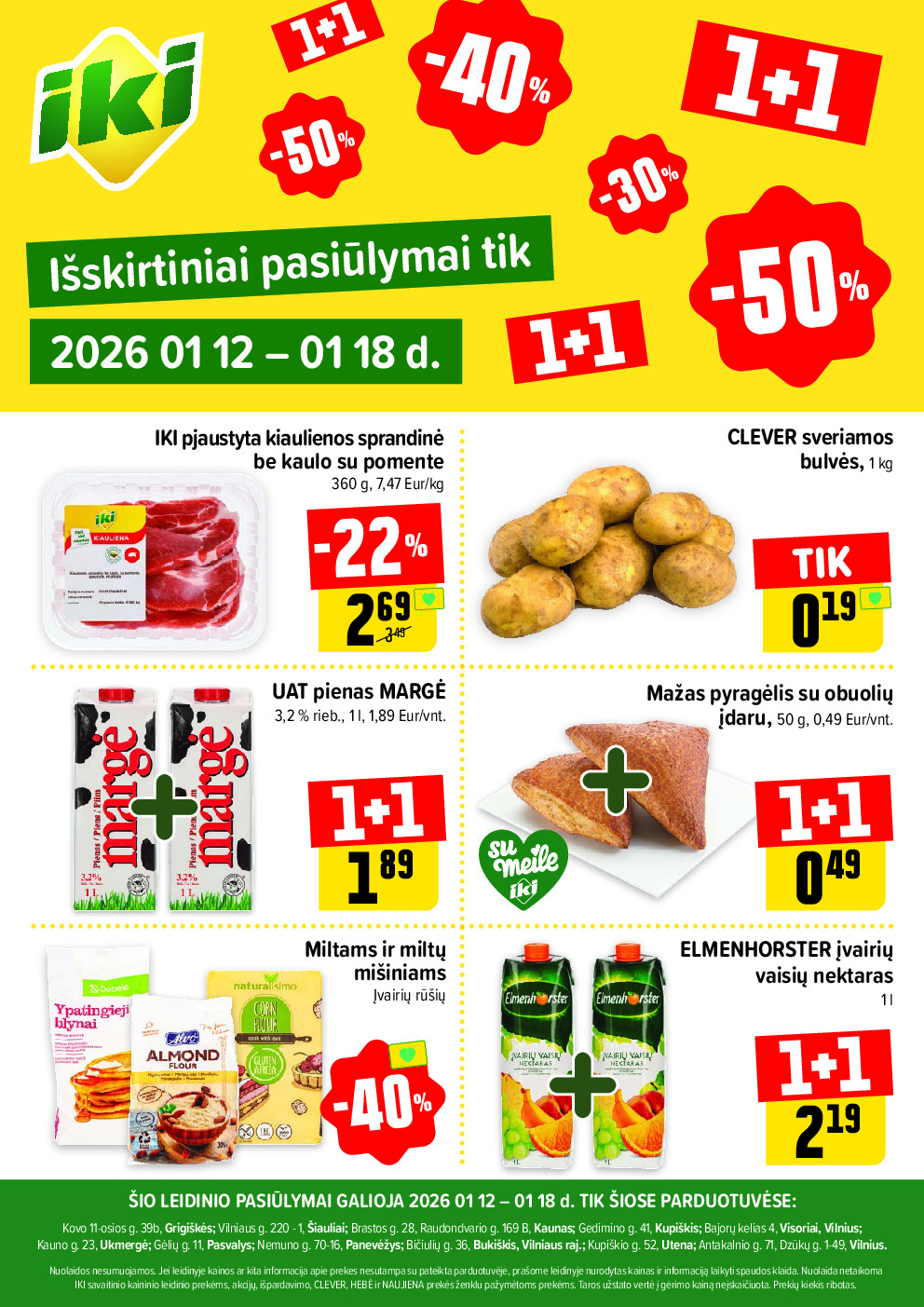 Specialūs pasiūlymai IKI parduotuvės klientams (2026-01-12 - 2026-01-18)