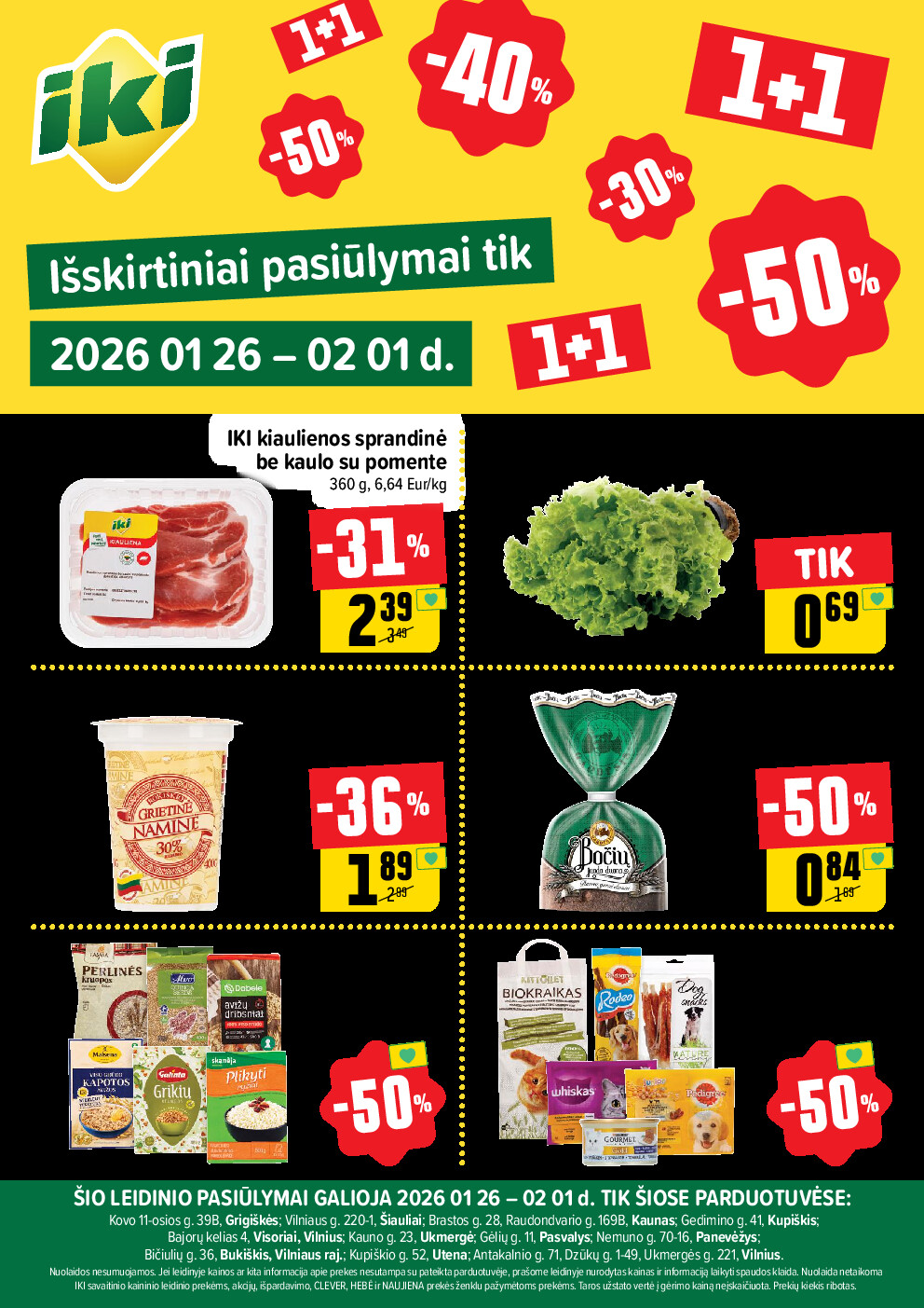 Specialūs pasiūlymai IKI parduotuvės klientams (2026-01-26 - 2026-02-01)