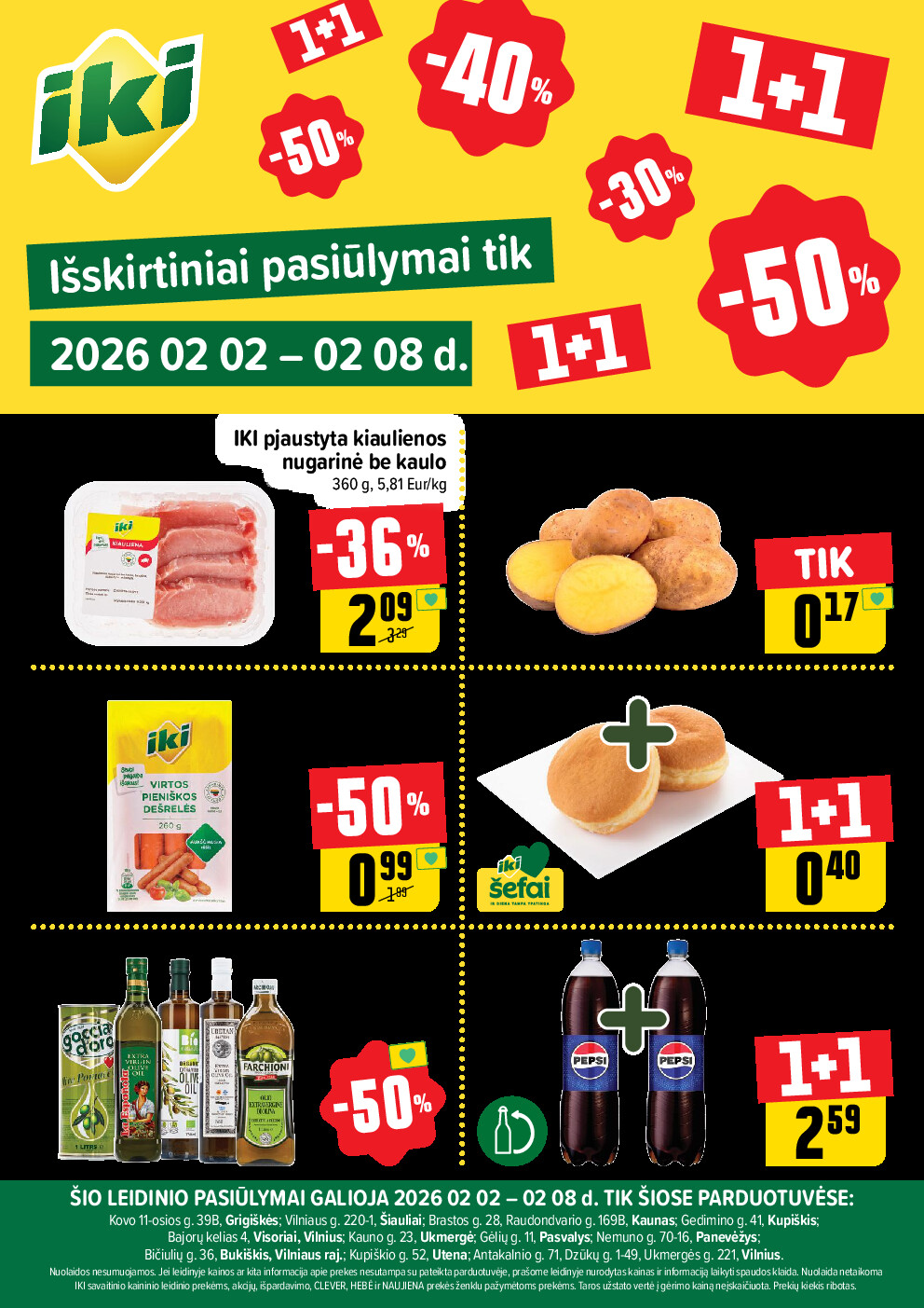 Specialūs pasiūlymai IKI parduotuvės klientams (2026-02-02 - 2026-02-08)