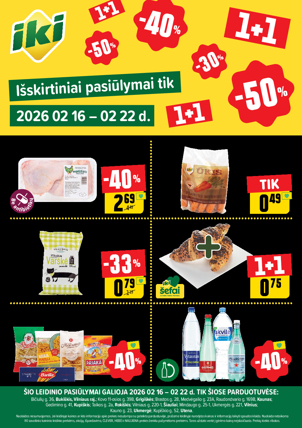 Specialūs pasiūlymai IKI parduotuvės klientams (2026-02-16 - 2026-02-22)