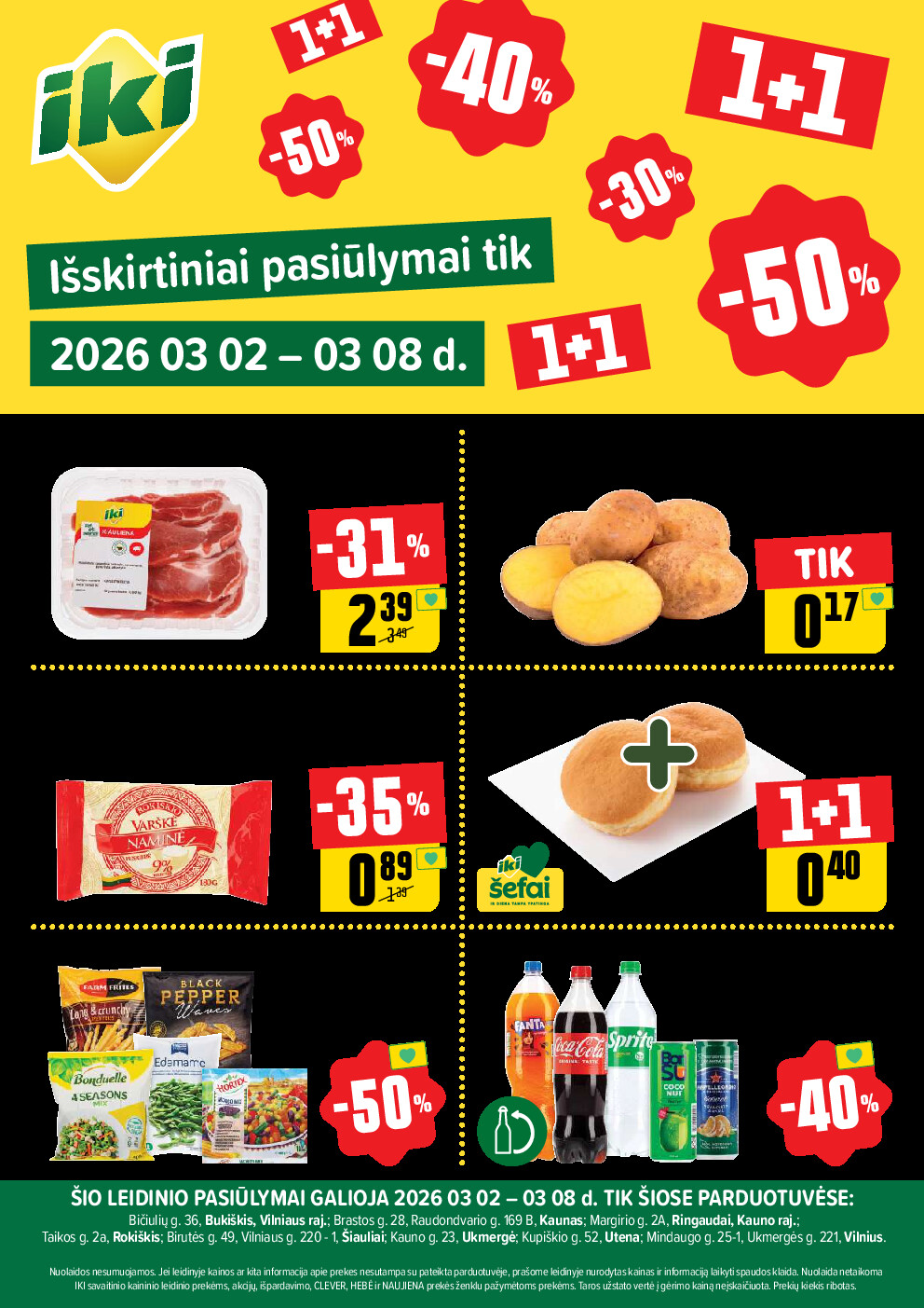 Specialūs pasiūlymai IKI parduotuvės klientams (2026-03-02 - 2026-03-08)