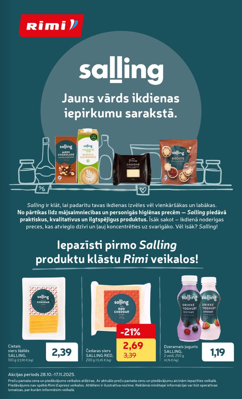 RIMI - Jaunās "Salling" produkcijas (28.10.2025 - 17.11.2025)