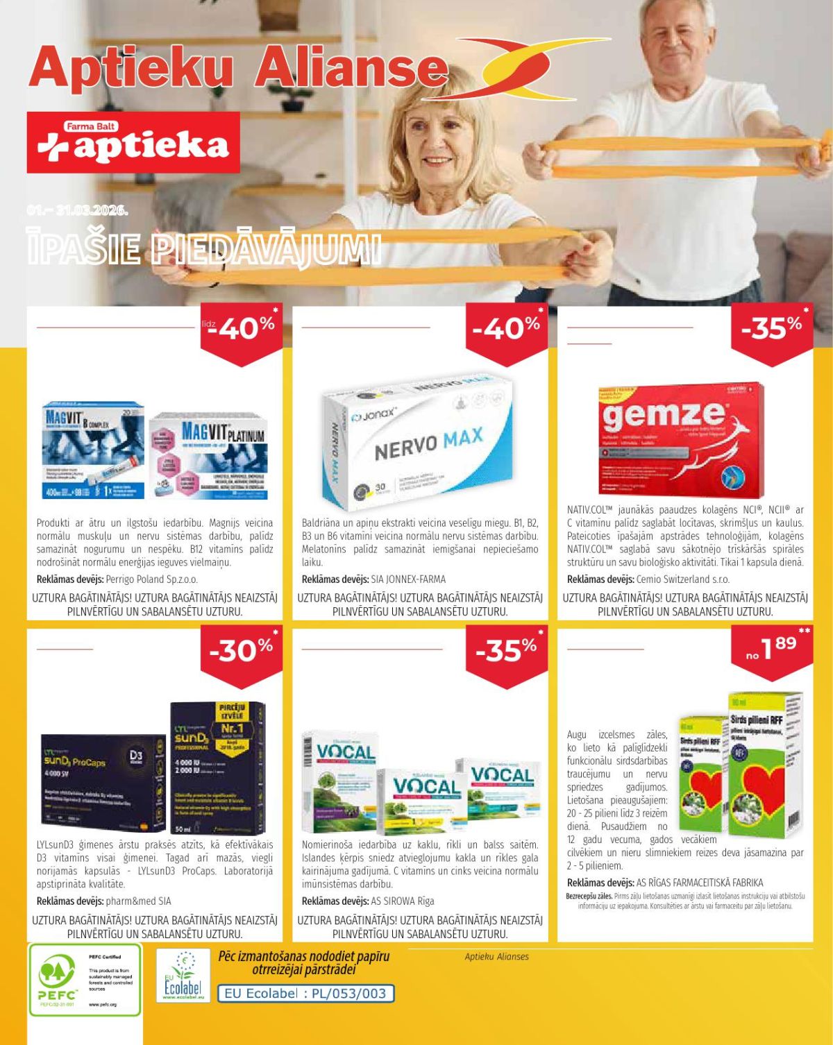 APTIEKU ALIANSE (01.03.2026 - 31.03.2026)