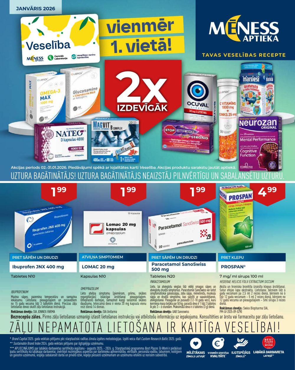 MĒNESS APTIEKA (01.01.2026 - 31.01.2026)