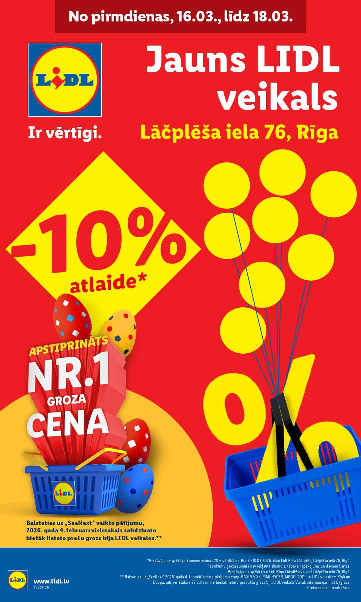 LIDL - Jauns veikals, Lācplēša iela 76, Rīga (16.03.2026 - 18.03.2026)