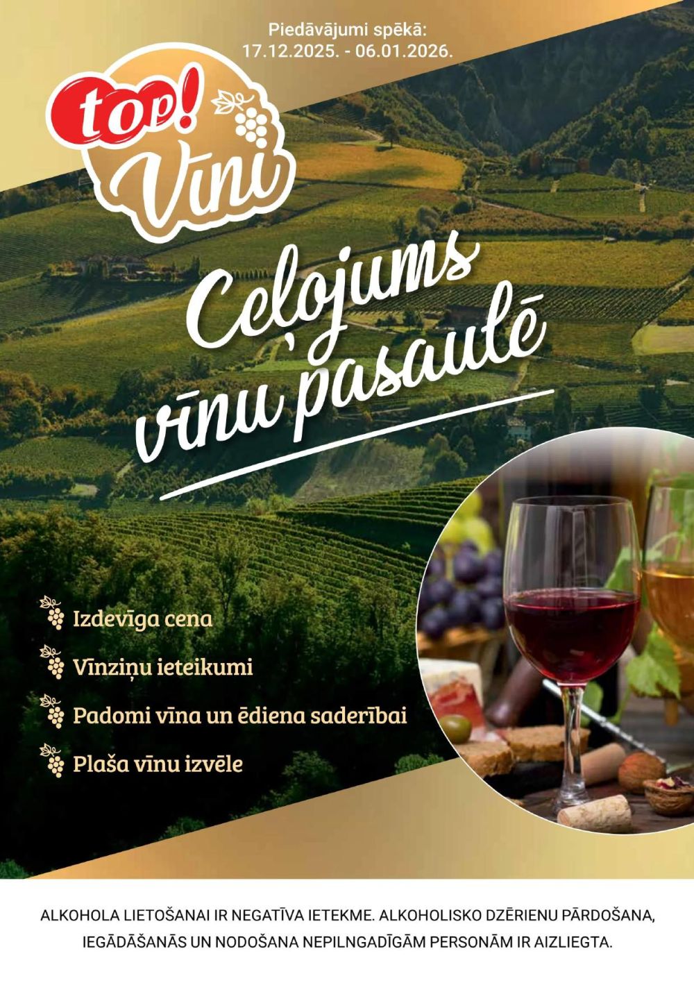 TOP! - Vīnu dienas (17.12.2025 - 06.01.2026)