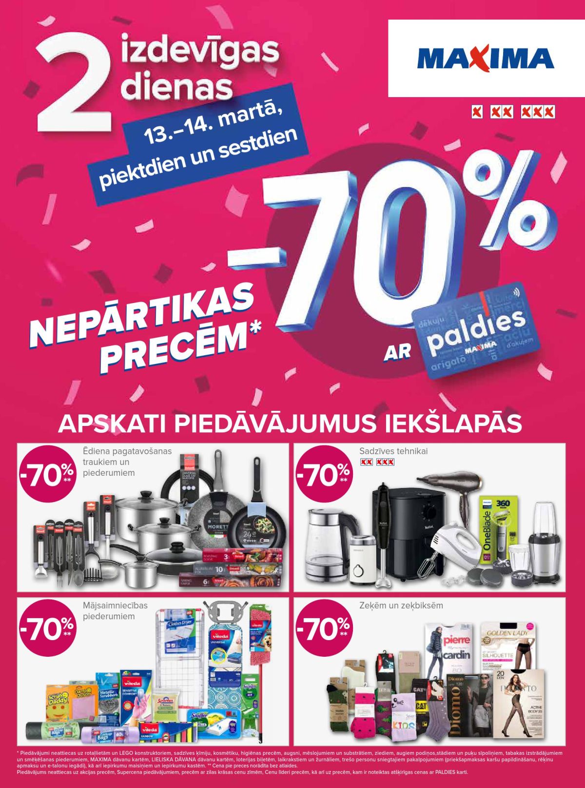 MAXIMA - 2 IZDEVĪGAS DIENAS (13.03.2026 - 14.03.2026)