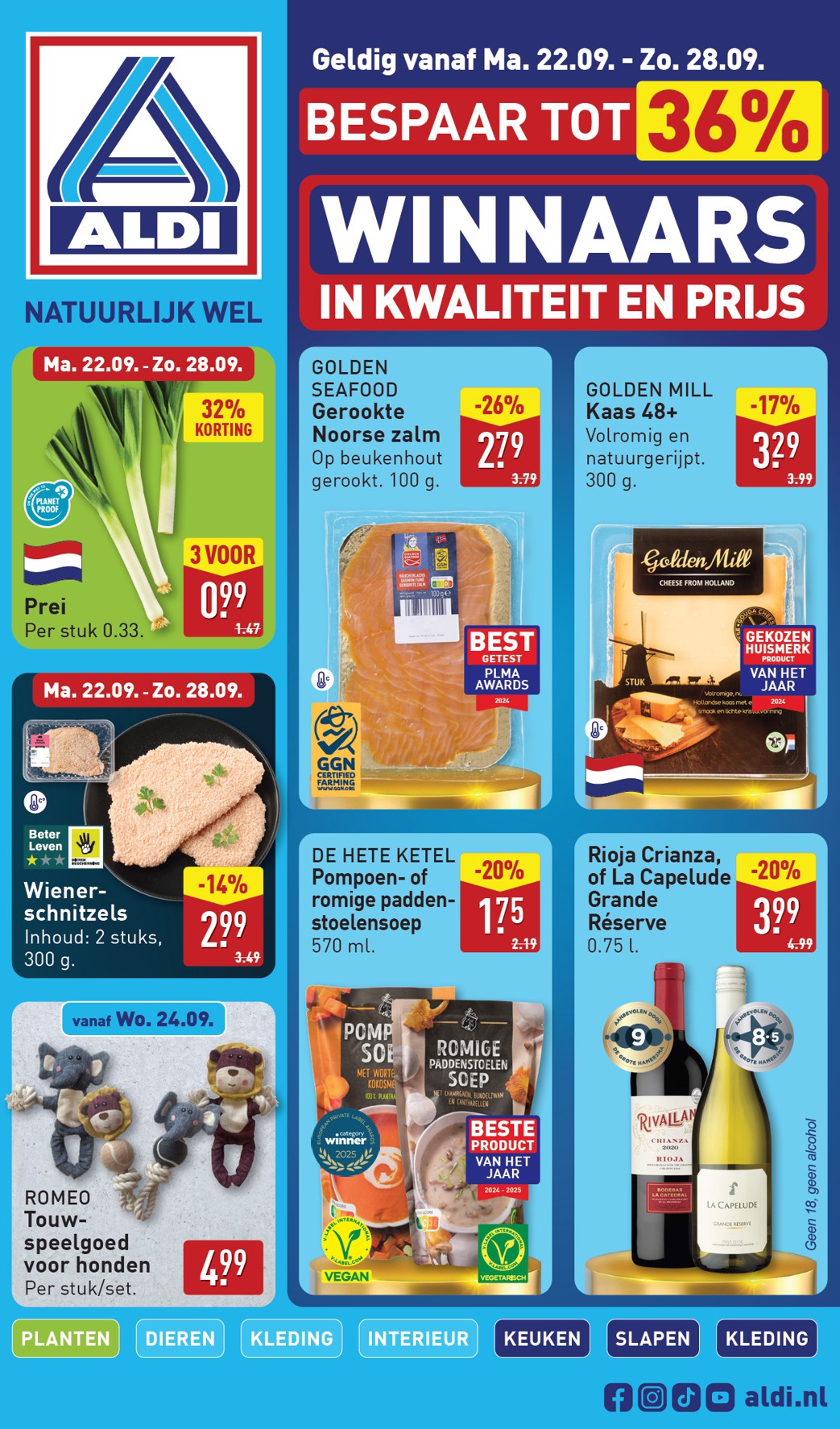 ALDI folder geldig vanaf 22-09 t/m 28-09