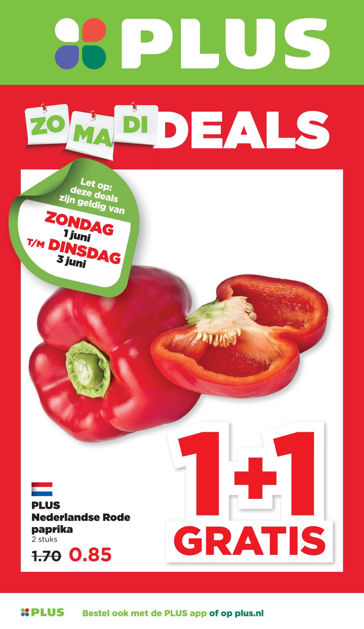 PLUS - Zondag, Maandag, Dinsdag deals folder geldig vanaf 01-06 t/m 03-06